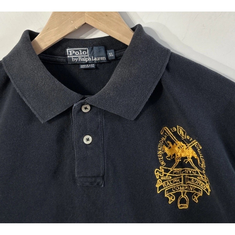 Mens Vintage Polo Ralph Lauren Stampede International Challenge Polo USA L/XL - Picture 4 of 6